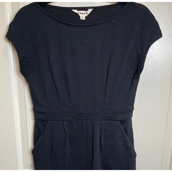 Boden Black Florrie Jersey Cap Sleeve Sheath Dress with pockets 6P Career Casual - Picture 6 of 10